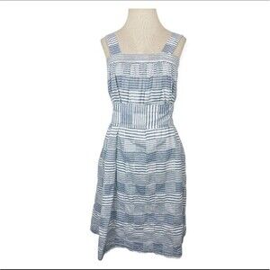 ATM Anthony Thomas Melillo Size Small Blue White Striped Sundress tiewaist Dress